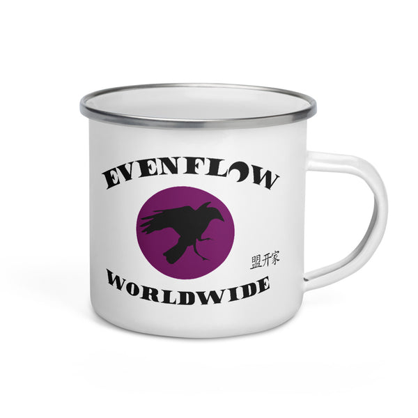 Evenflow Worldwide Enamel Mug White/Purple