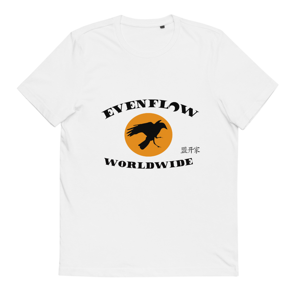 Evenflow Full Moon Unisex Organic Cotton T-Shirt White/Orange