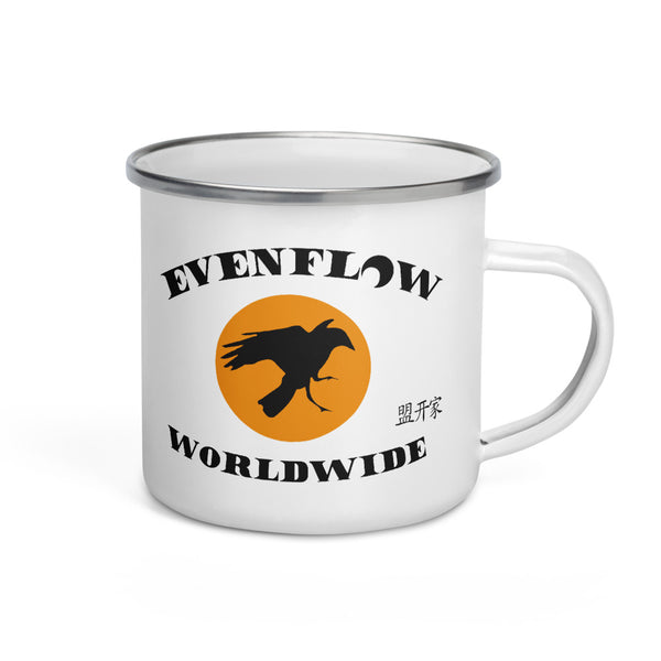 Evenflow Worldwide Enamel Mug White/Orange