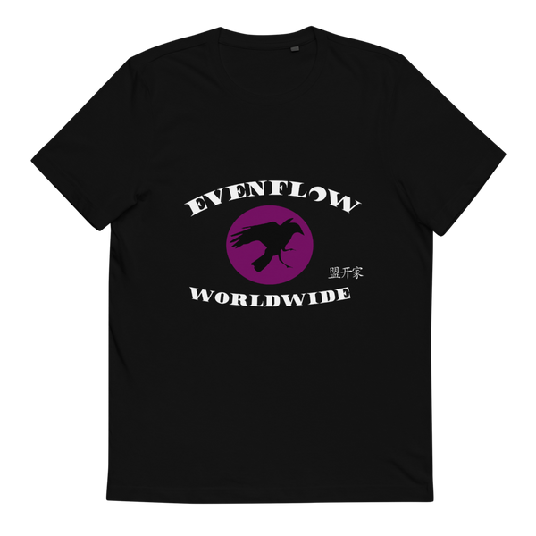 Evenflow Full Moon Unisex Organic Cotton T-Shirt Black/Purple